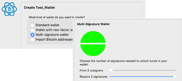 Snapshot illustration of selecting the Multi-signature Wallet option.