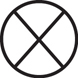 A counter measure symbol, represented by an "X" mark enclosed in a circle.