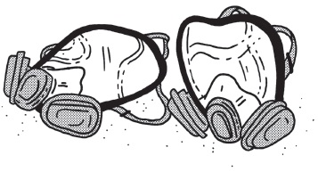 An illustration shows a pair of face masks. 