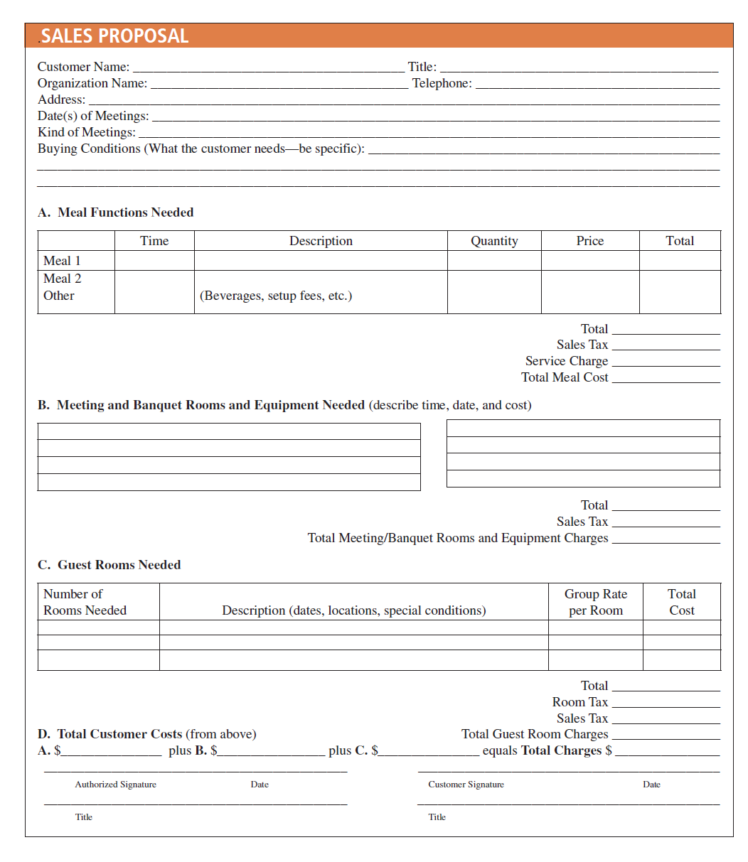 A ‘Sales Proposal’ form.