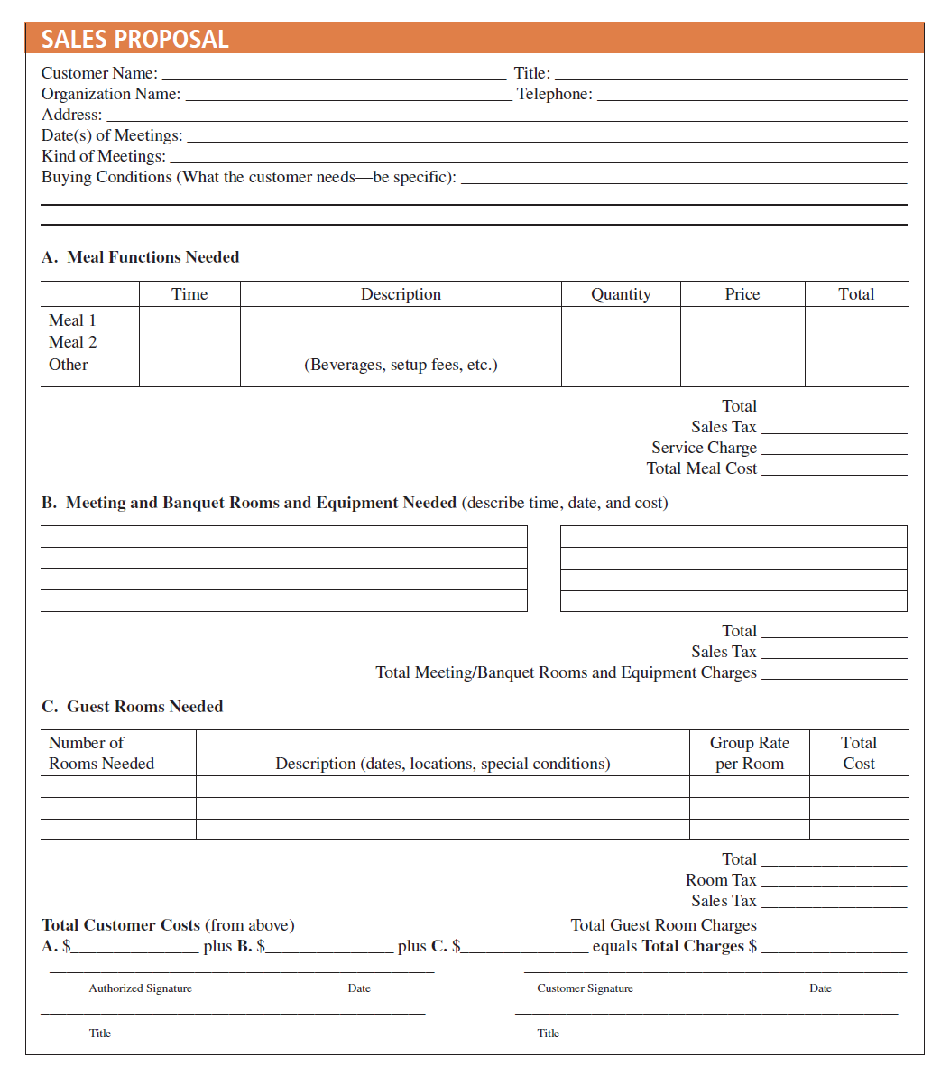 A ‘Sales Proposal’ form.