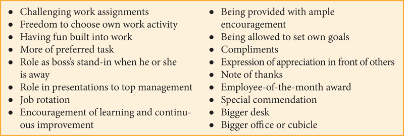 A list of social recognition practices.