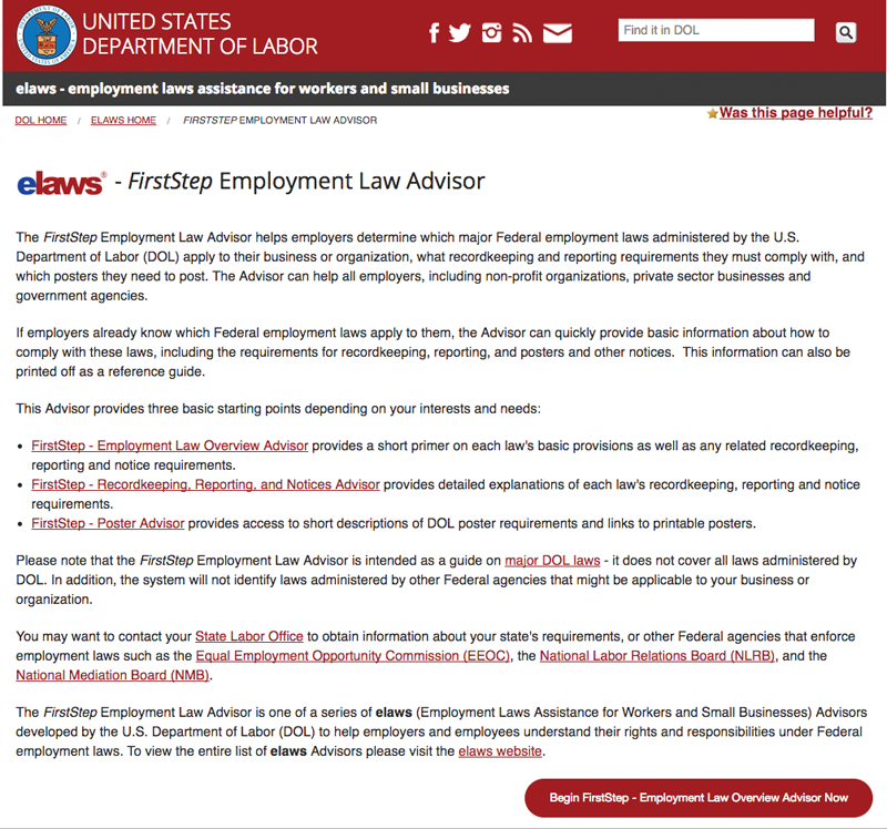 The First Step employment law advisor.