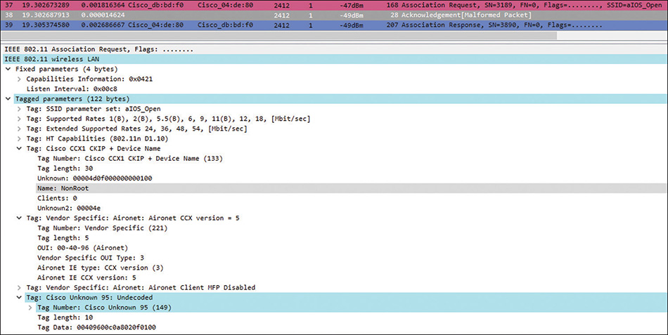 A screenshot of the Wireshark website showing IAPP/WLCCP with VLAN information.