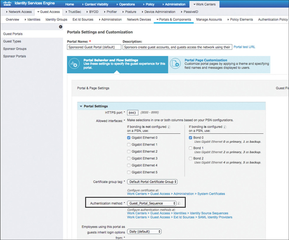 A screenshot of CISCO ISE shows the portal authentication of CWA.