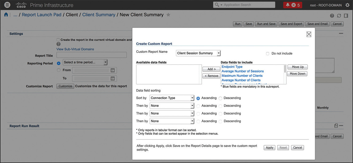 A screenshot shows an example of "Report and Customization Options."