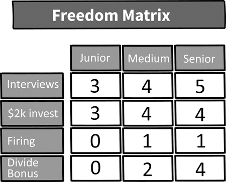 An example freedom matrix.
