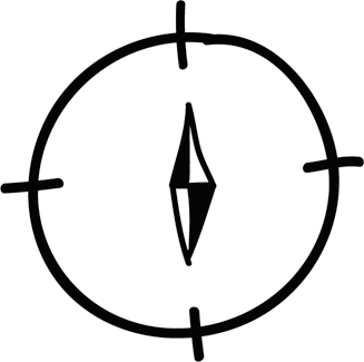Navigation compass, representing Goals.