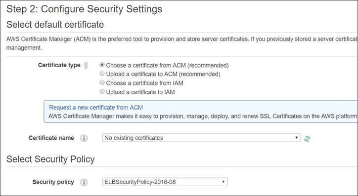 A screenshot of configuring security settings is shown.
