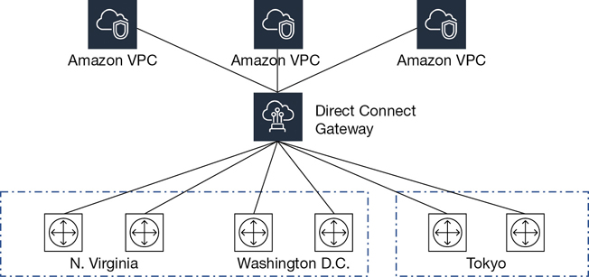 A gateway architecture of direct connect is shown.