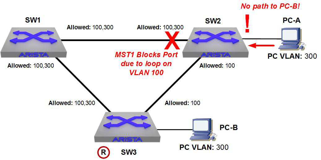 Simple, broken network thanks to my trunk-pruning ineptitude