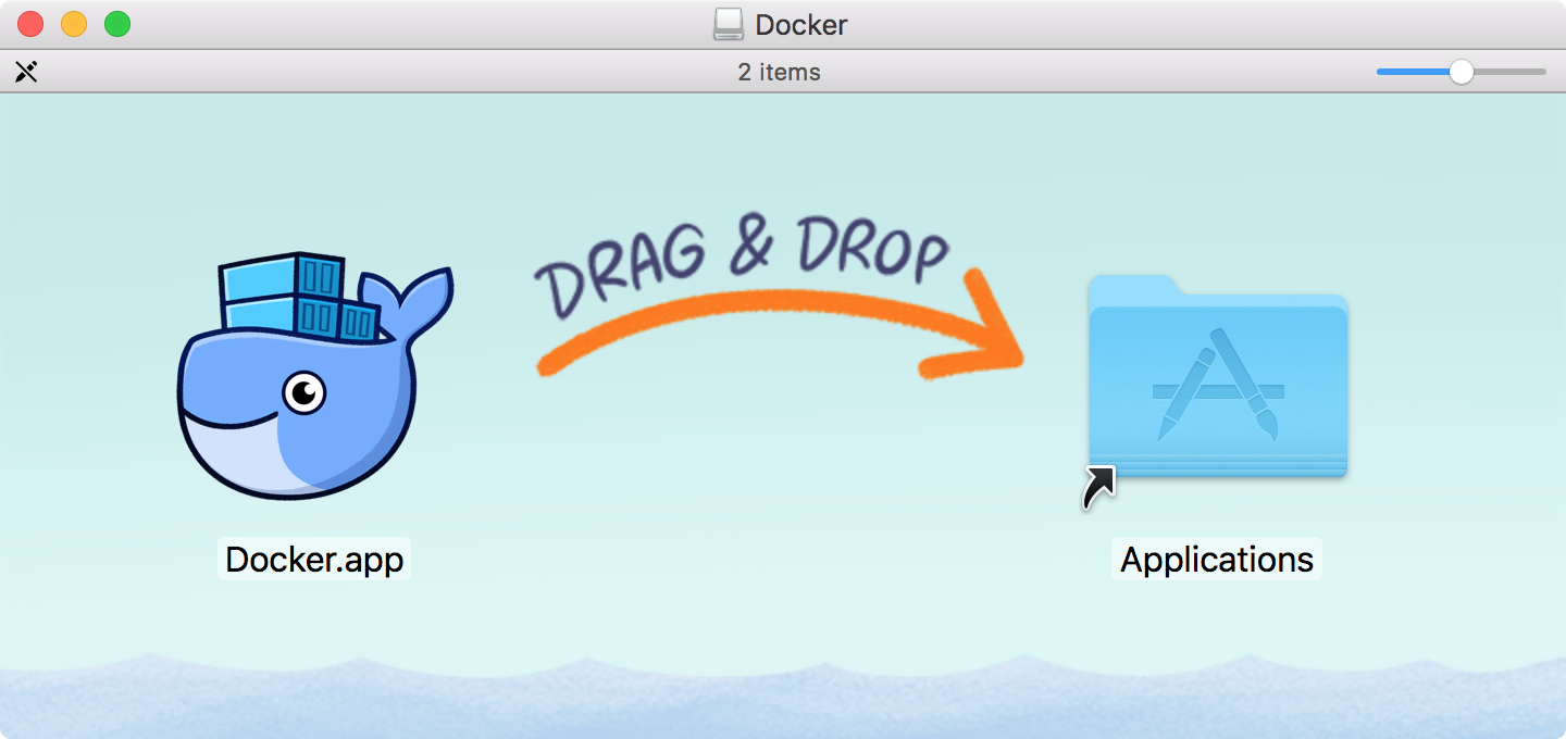 The Docker installer screen