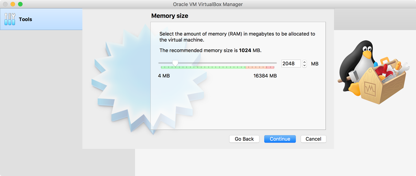 Selecting the memory size