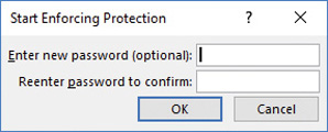 Screenshot of the Start Enforcing Protection dialog box.