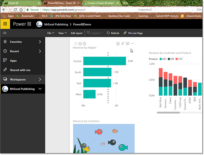 After publishing to Power BI, you can view the report in any modern browser.
