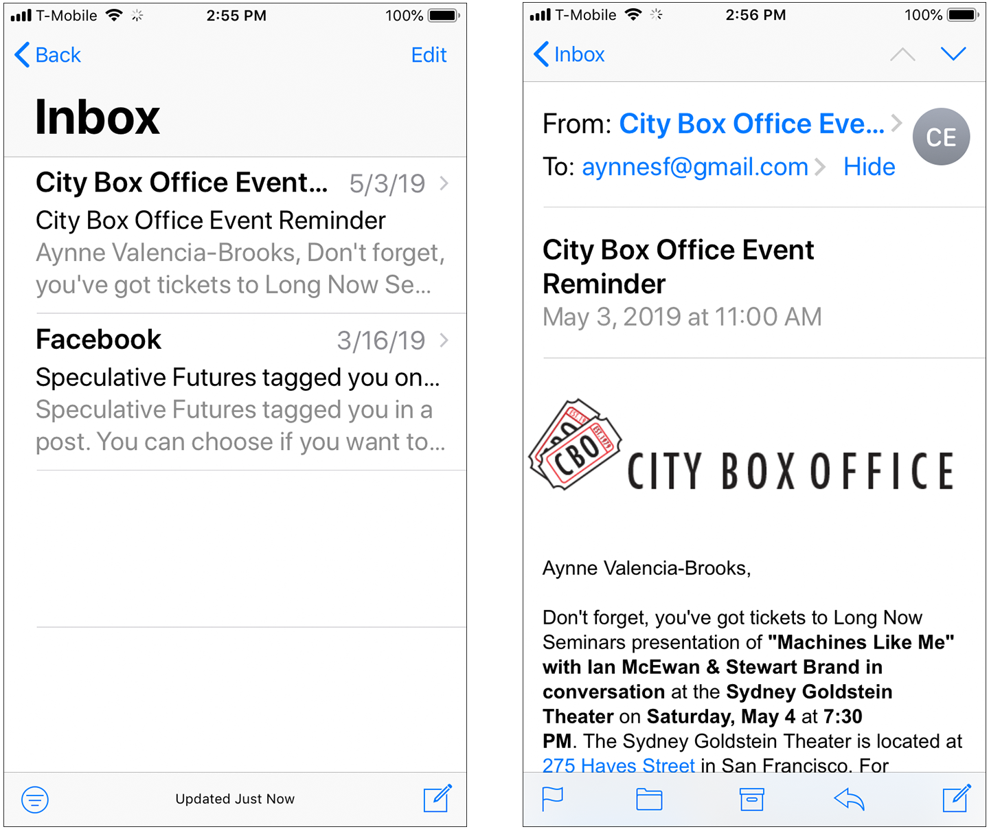 Mac Mail on iPhone