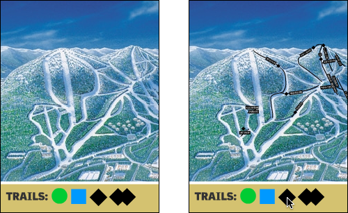 Interactive ski trail map