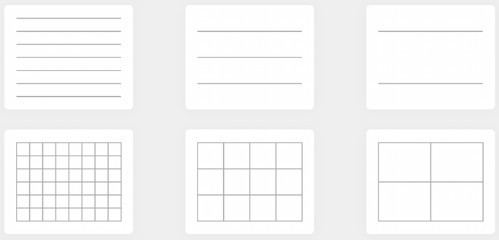 Figure 24: Notes offers six backgrounds options other than blank, which isn’t pictured.