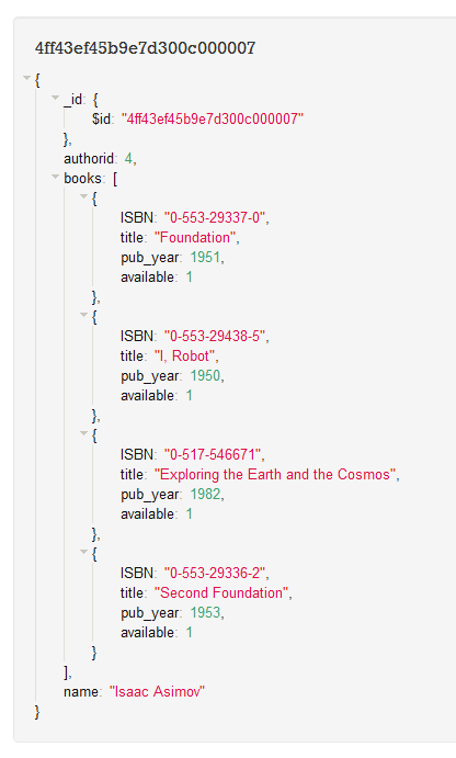 Book data added to an author