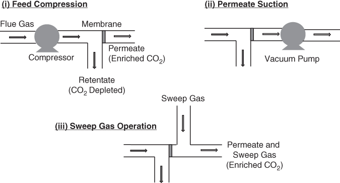 Scheme for Membrane partial pressure enhancement strategies.