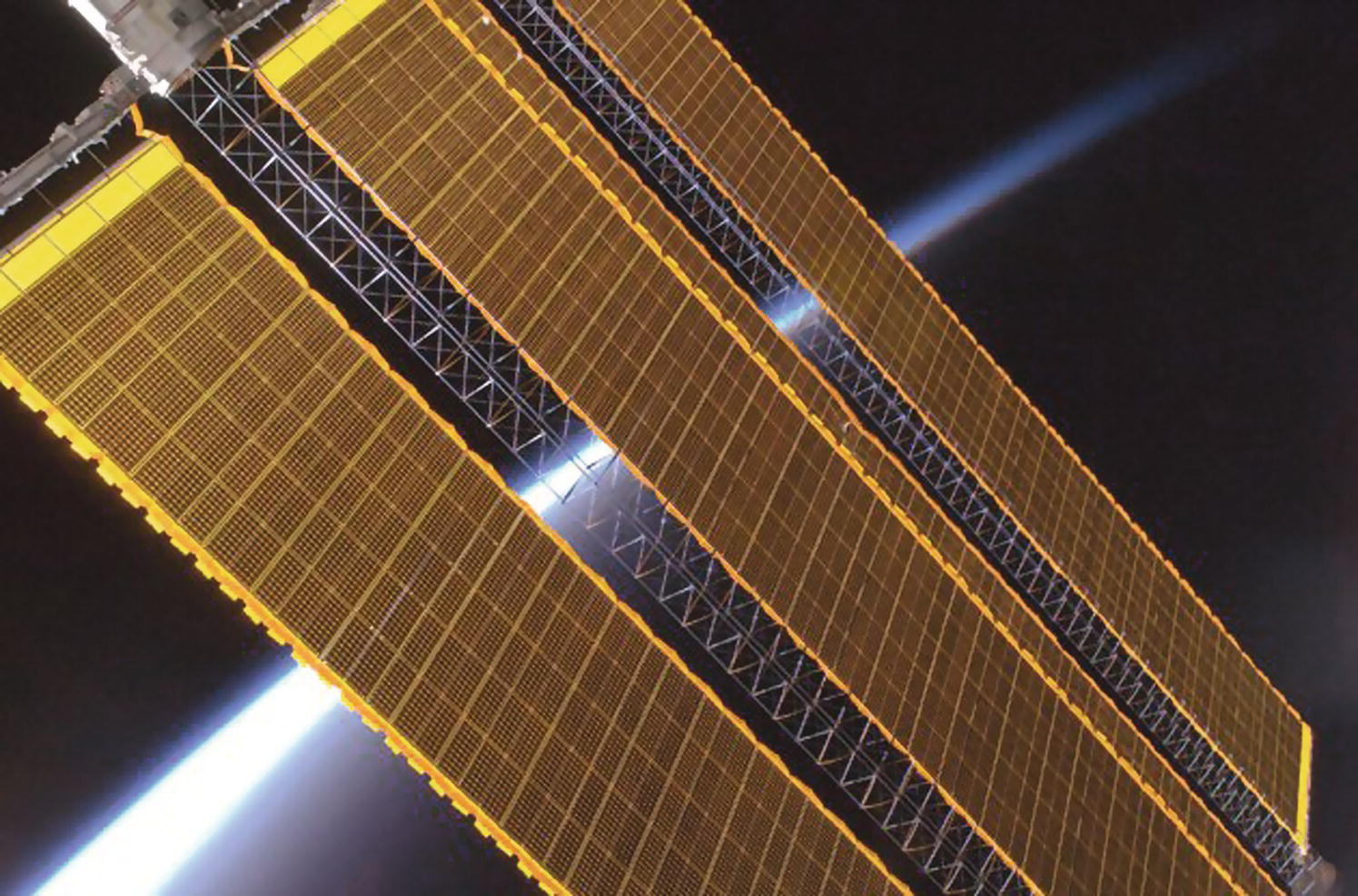 PV arrays of a space station.