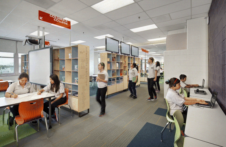 Photograph depicting a typical new classrooms learning environment.