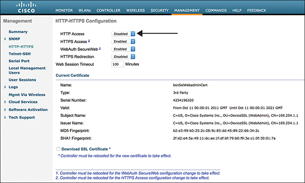 A screenshot depicts the configuration of HTTP - HHTPS.