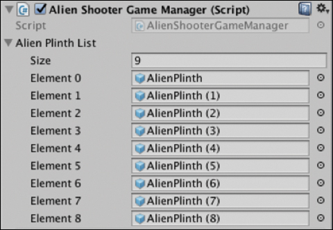 A screenshot shows the AlienShooter Game Manager window.