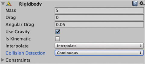 A screenshot shows Rigidbody Component window.