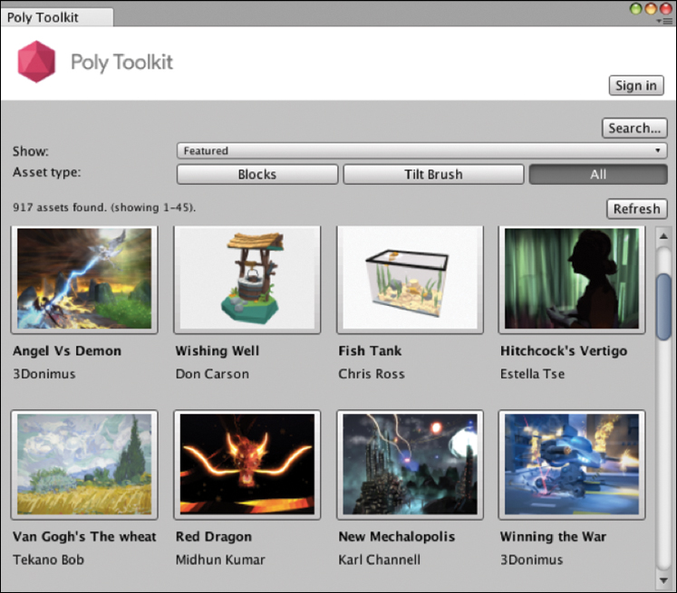 A screenshot shows Poly Toolkit window.