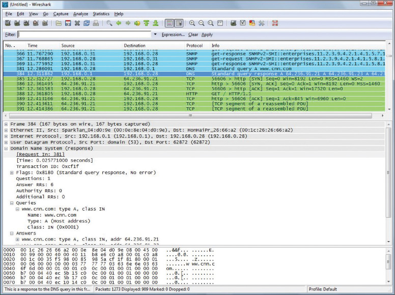 A screenshot shows Wireshark window.
