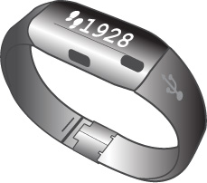 A fitness tracker in the form of a wristband is shown.