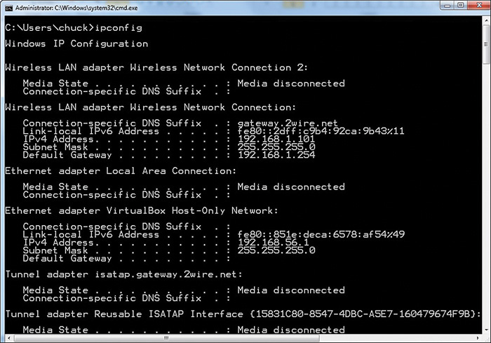 A command prompt window displays the information about the user system.