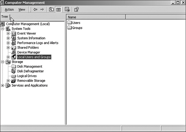 A screenshot of computer management window is shown.
