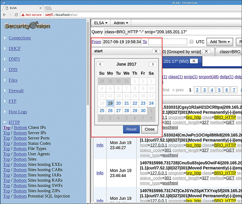 A screenshot represents the process of adjusting search scope by date.