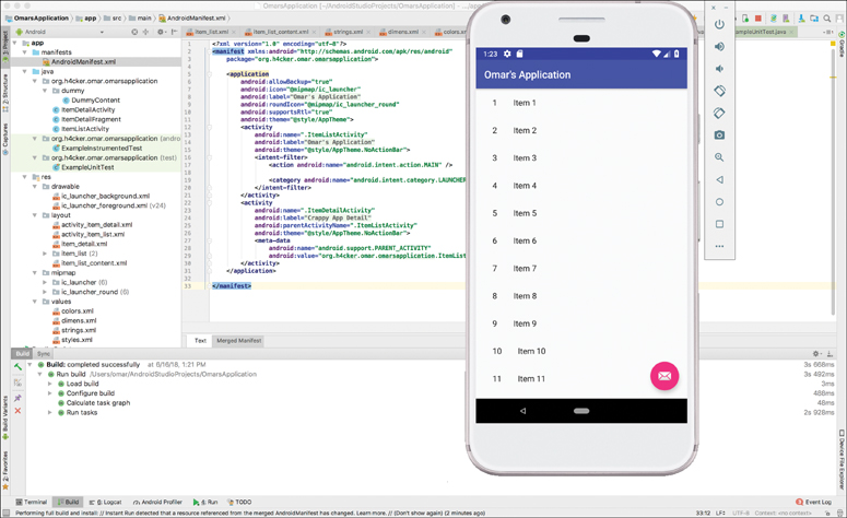 A screenshot of an Android emulator that comes with Android Studio.
