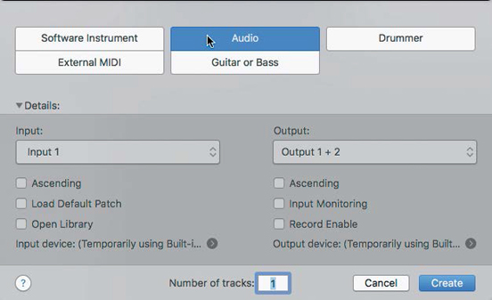 An overview of the New tracks dialog is illustrated.