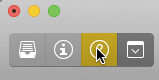 In the control bar of the main window of Logic Pro X, the quick help button is selected.