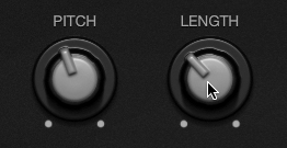 Two control knobs Pitch and Length are shown.