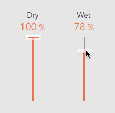 A snapshot of the Chroma Verb shows two vertical sliders, Dry (100 percent) and the Wet slider (78 percent).