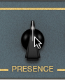 Presence knob pointing to the 12 o' clock position is selected.