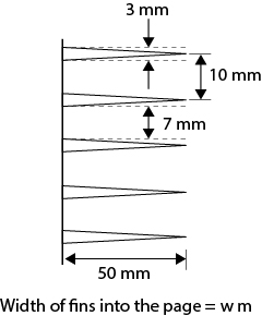 A figure shows the stacked arrangement of triangular fins.
