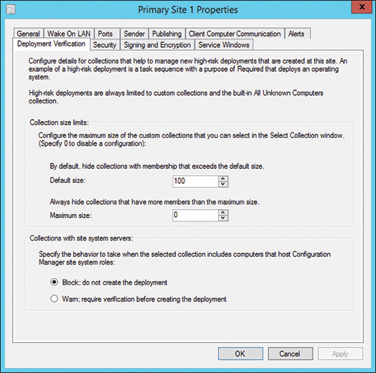 A screenshot shows the Primary Site 1 Properties dialog box.