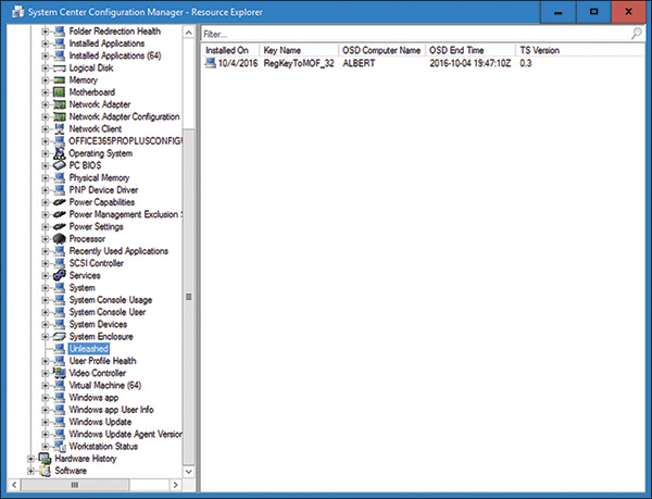 A screenshot of the Resource Explorer.