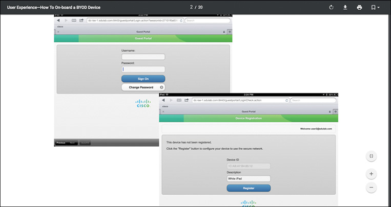 A screenshot of a self-registration portal is shown.